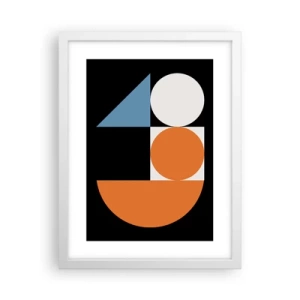 Pôster em moldura branca - Disposição das figuras - 30x40 cm