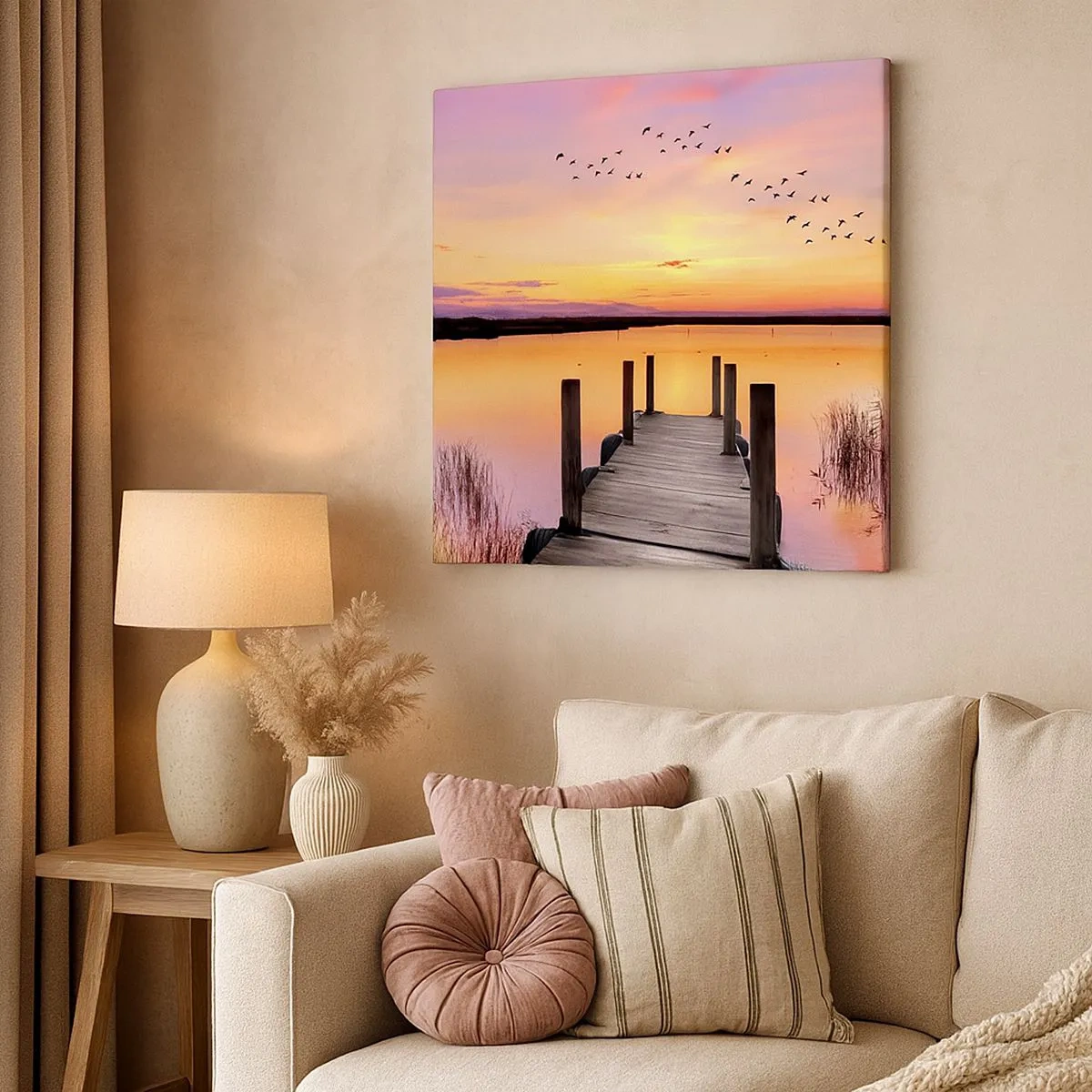 Quadro em tela - Silenciosa Alvorada Violeta  - 30x30 cm