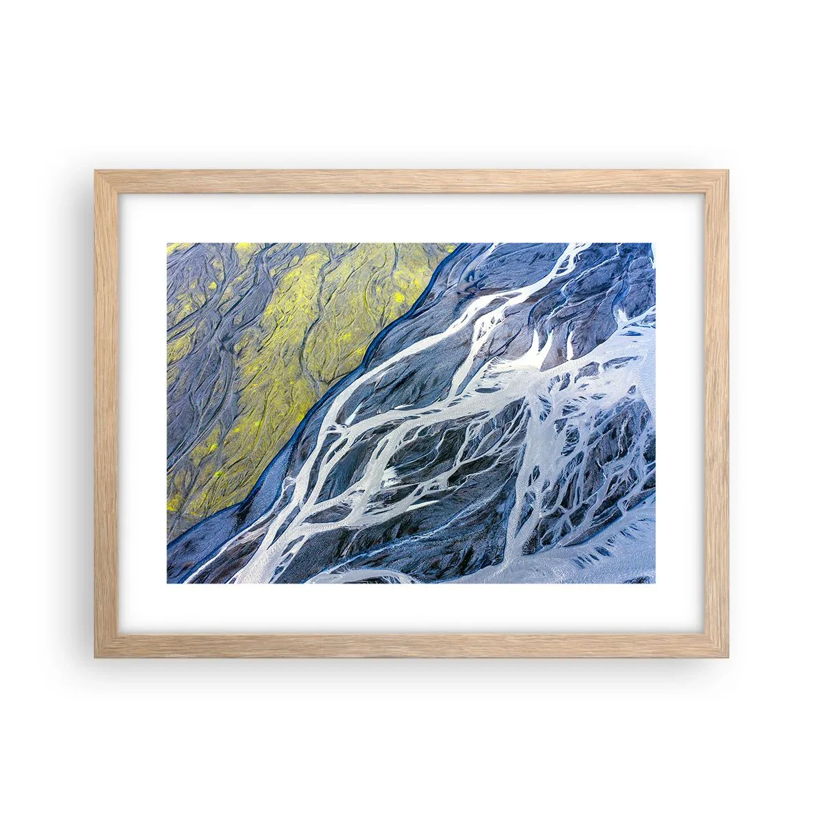 Pôster com moldura de carvalho claro - Pinturas rupestres da natureza - 40x30 cm