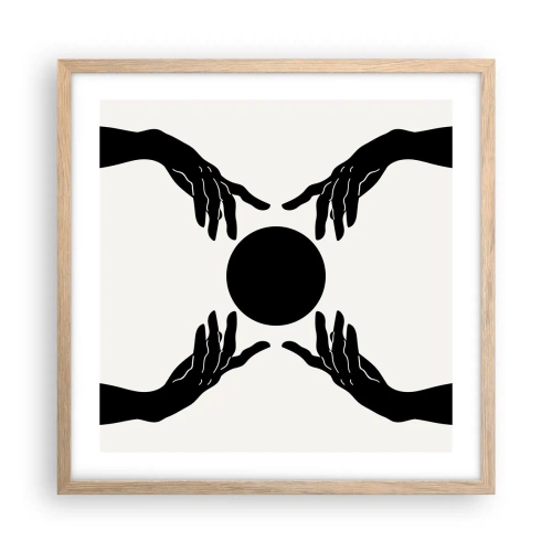 Pôster com moldura de carvalho claro - Sinal secreto - 50x50 cm