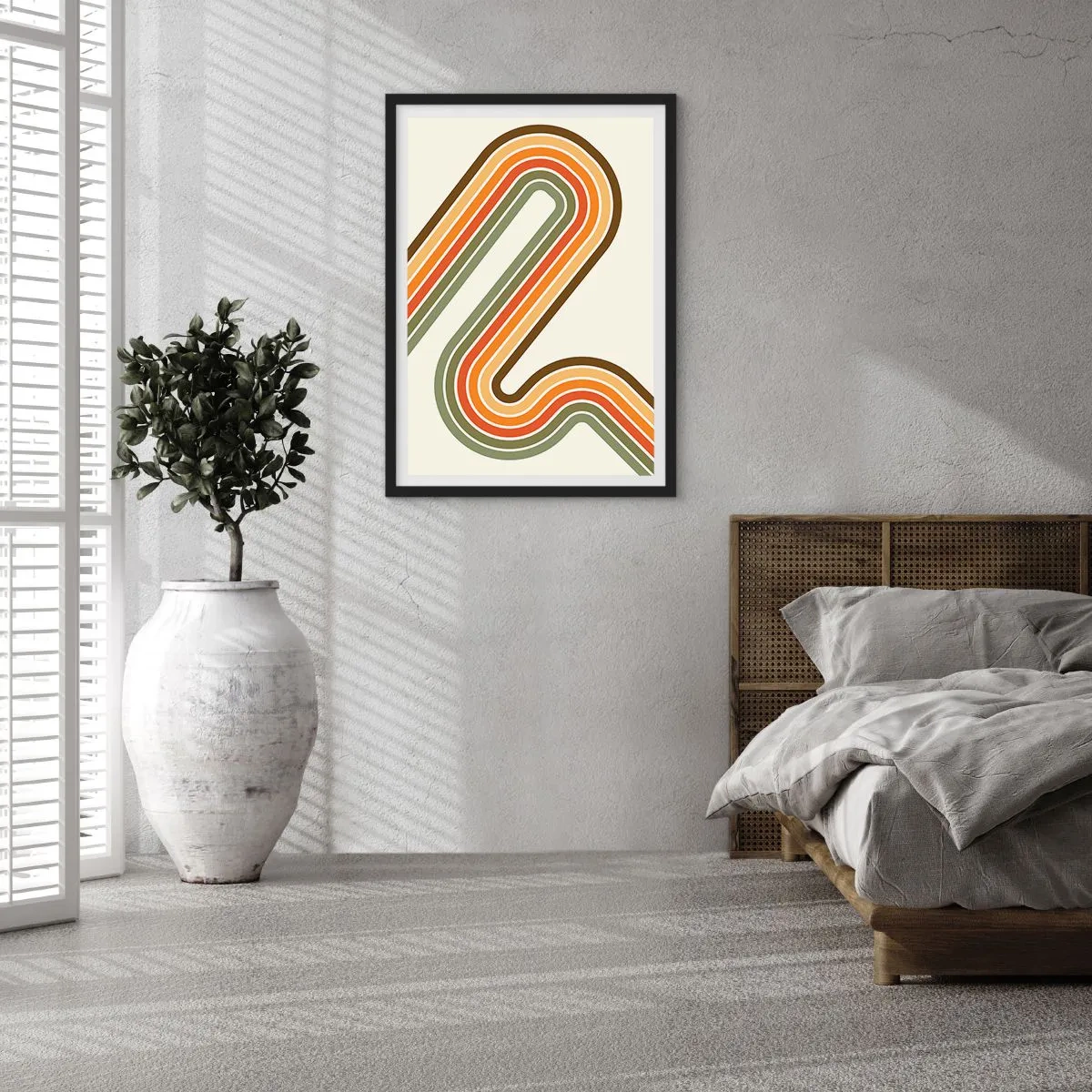 Pôster com moldura preta - Ziguezague para o destino - 61x91 cm