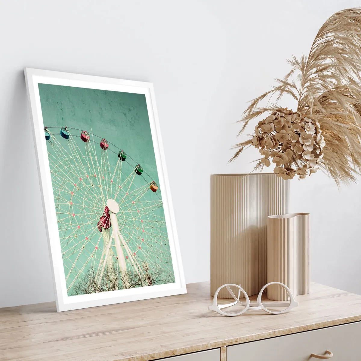 Pôster em moldura branca - Diverte-te - 70x100 cm