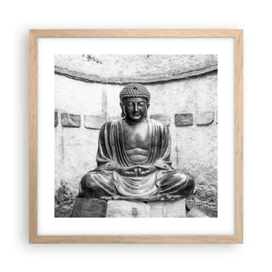 Pôster com moldura de carvalho claro - Na fonte da paz - 40x40 cm