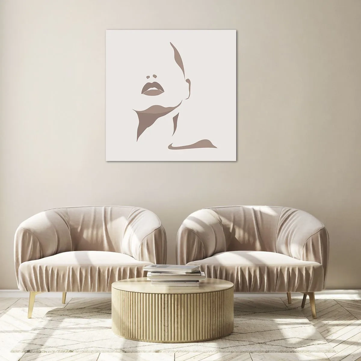 Quadro em vidro - Feito de luz e sombra - 70x70 cm