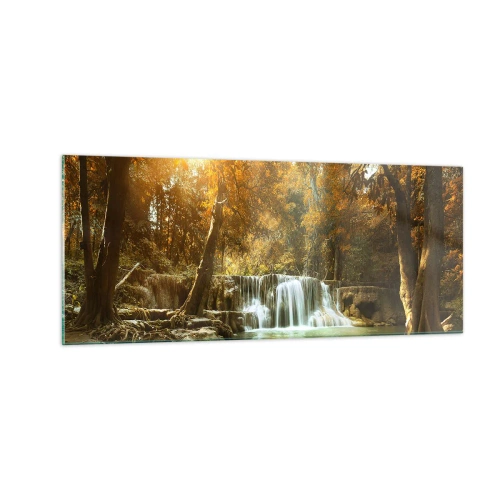 Quadro em vidro - A cascata do parque - 100x40 cm