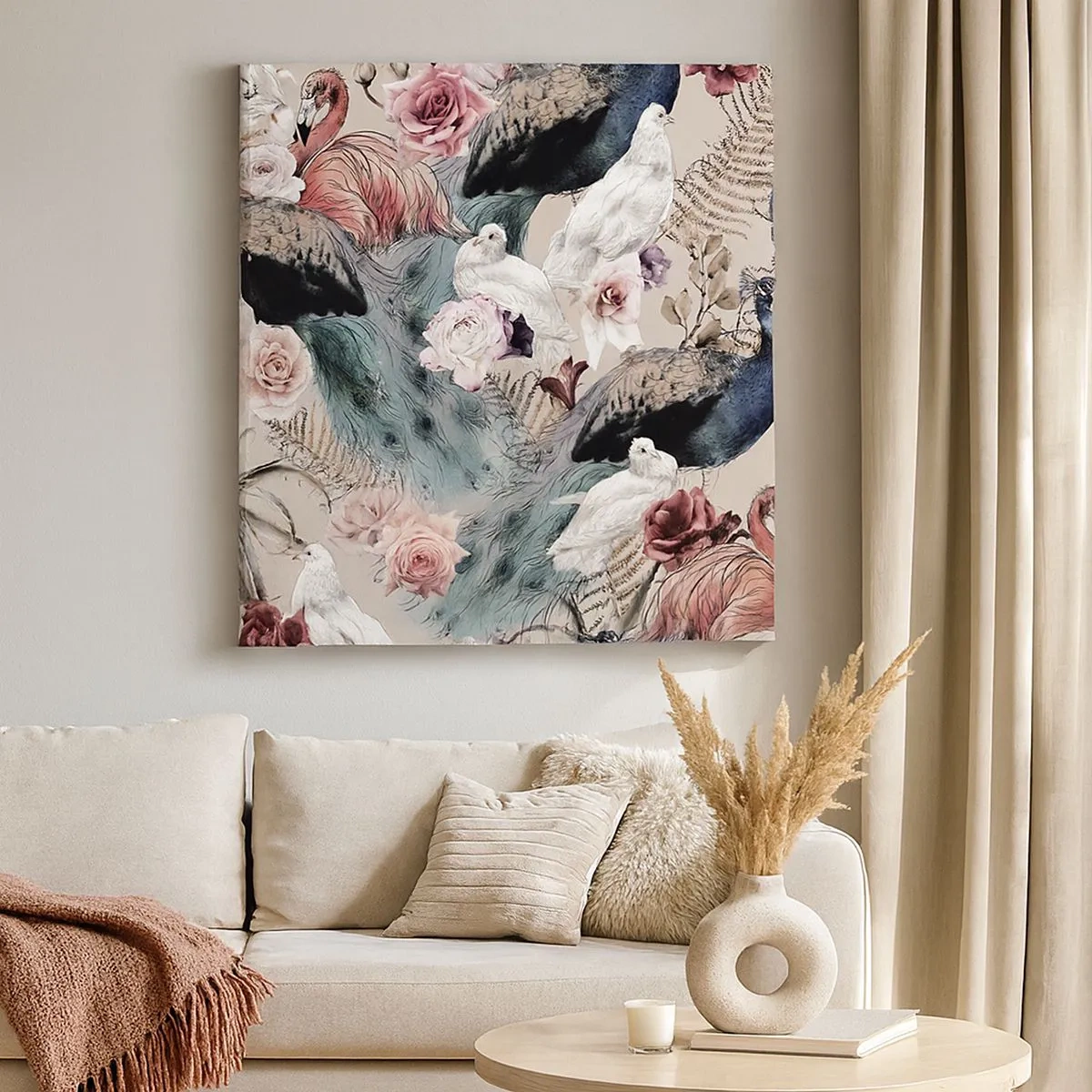 Quadro em tela - No jardim do palácio - 30x30 cm