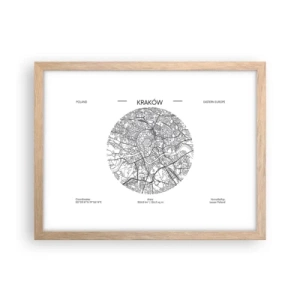Pôster com moldura de carvalho claro - Anatomia de Cracóvia - 40x30 cm