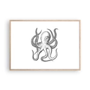 Pôster com moldura de carvalho claro - Dançando com as ondas - 100x70 cm