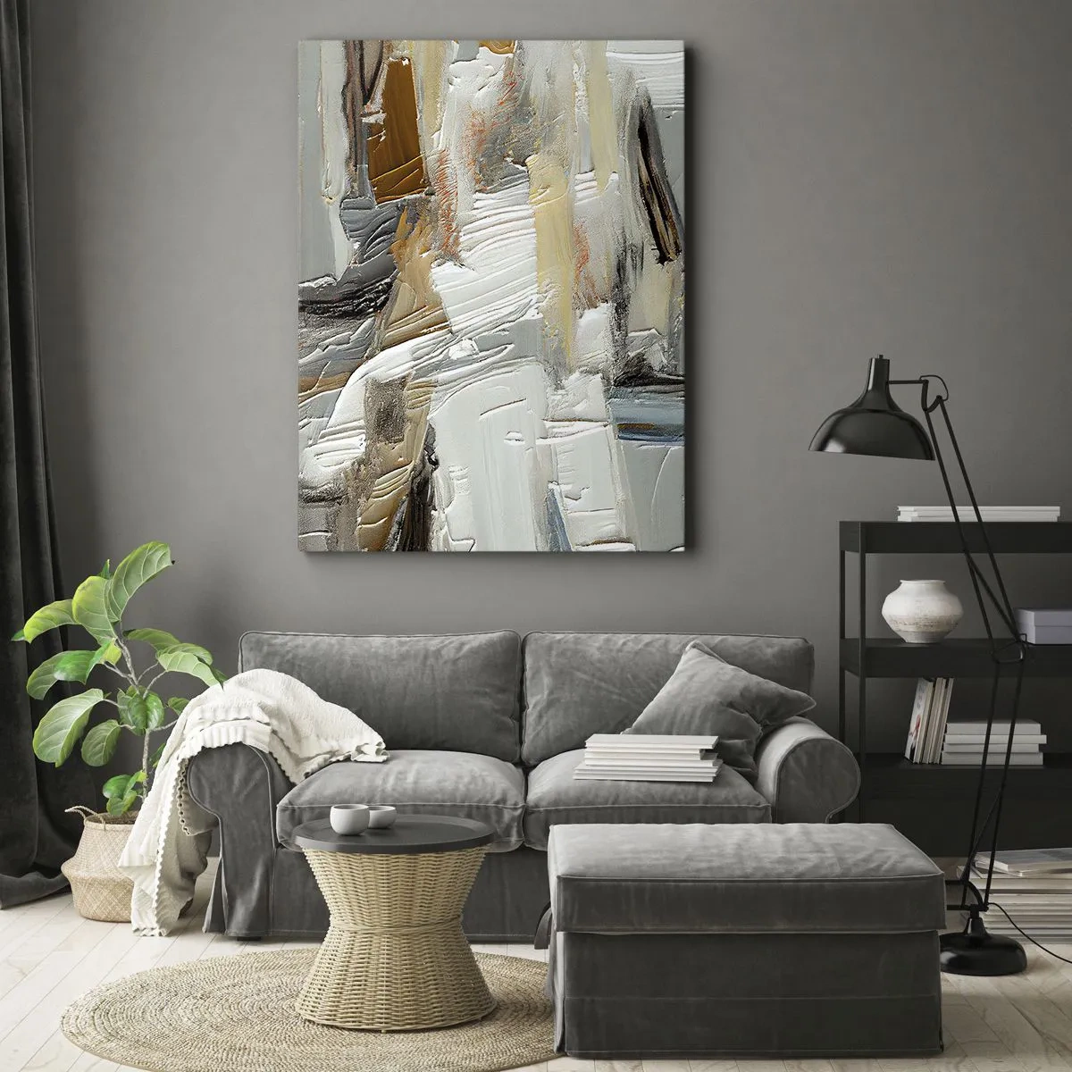 Quadro em tela - Camadas coloridas - 50x70 cm
