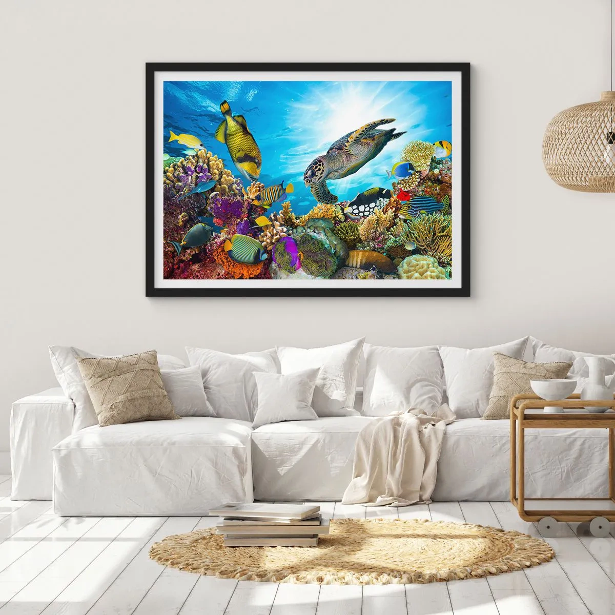 Pôster com moldura preta - Alameda dos corais - 50x40 cm