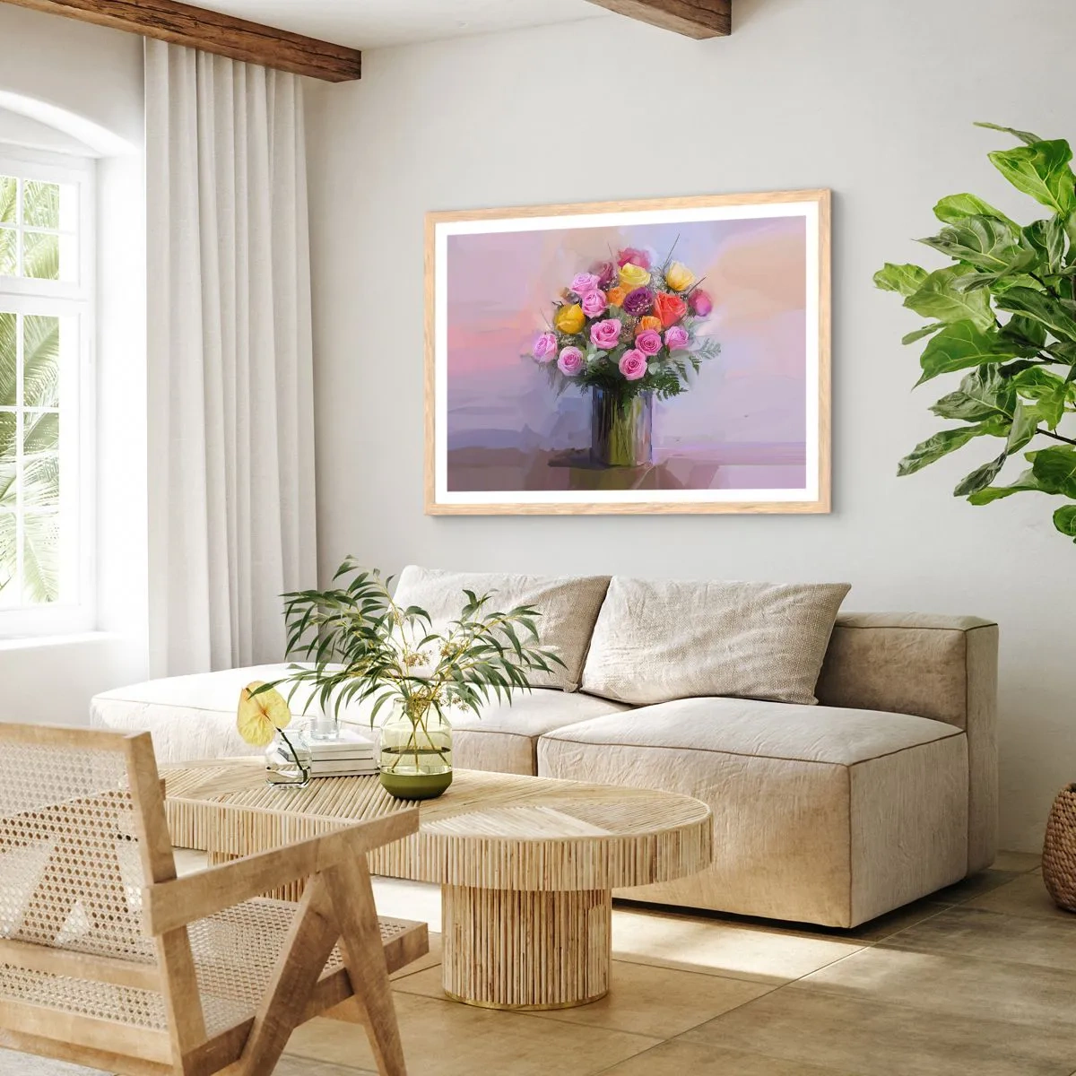 Pôster com moldura de carvalho claro - Beleza retida - 40x30 cm