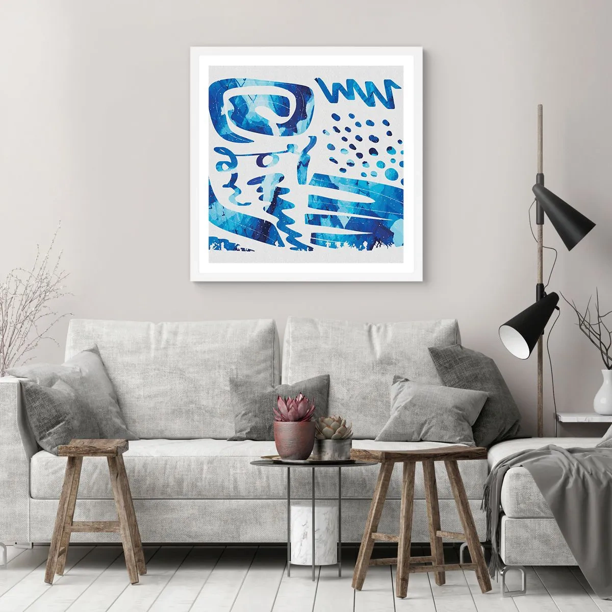 Pôster em moldura branca - Voltar às raízes - 60x60 cm