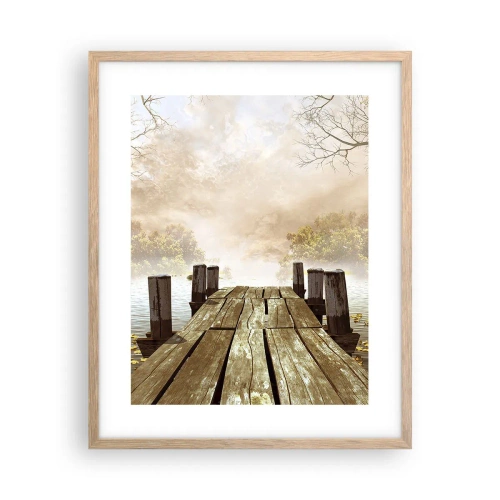 Pôster com moldura de carvalho claro - A leve tristeza do outono - 40x50 cm