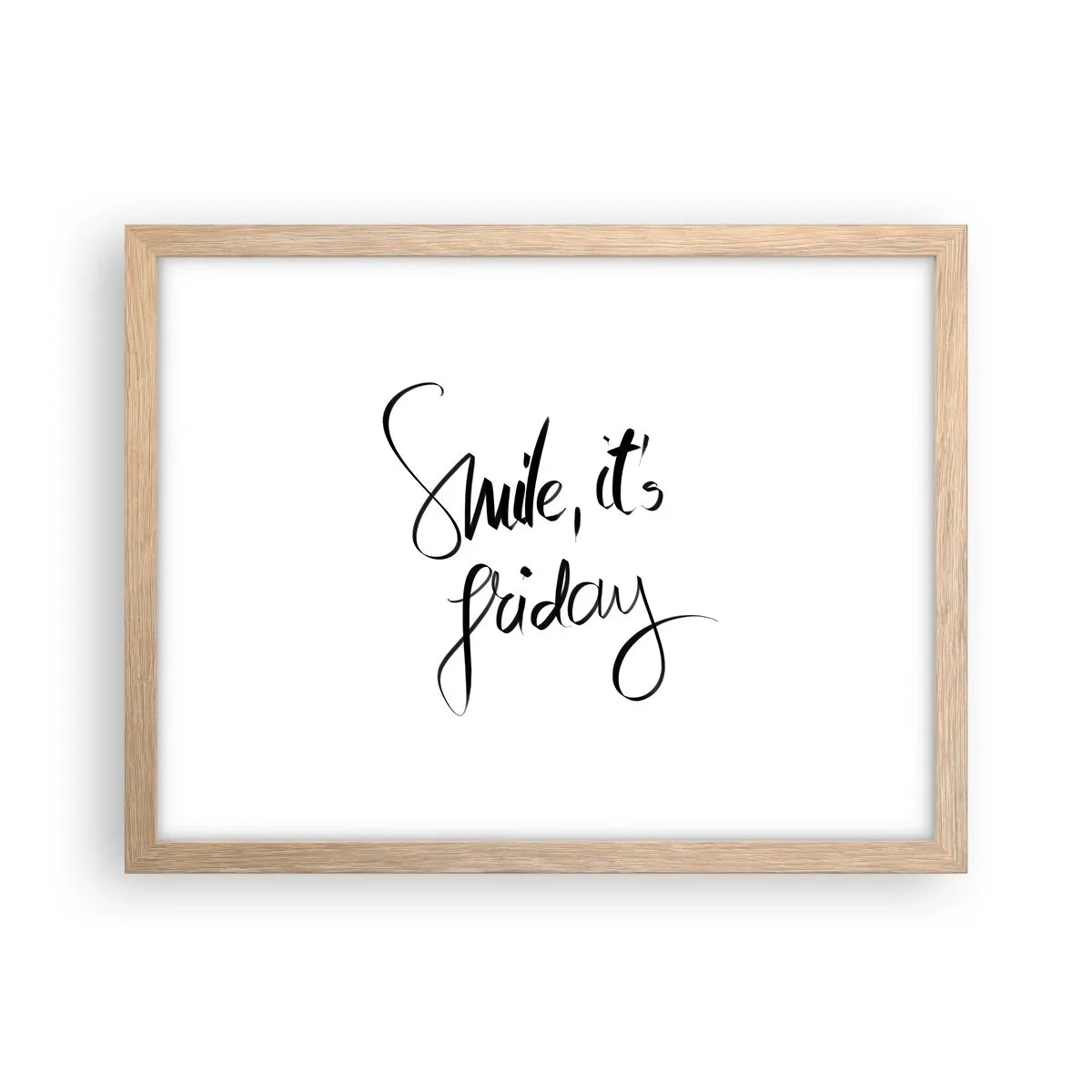 Pôster com moldura de carvalho claro - Verdadeira alegria - 40x30 cm
