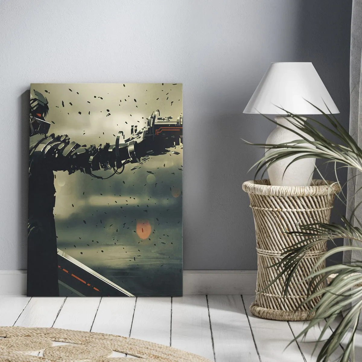 Quadro em tela - Arma letal - seu próprio Exterminador do Futuro - 45x80 cm