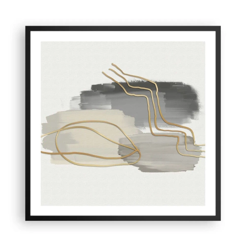 Pôster com moldura preta - Duração e movimento - 60x60 cm