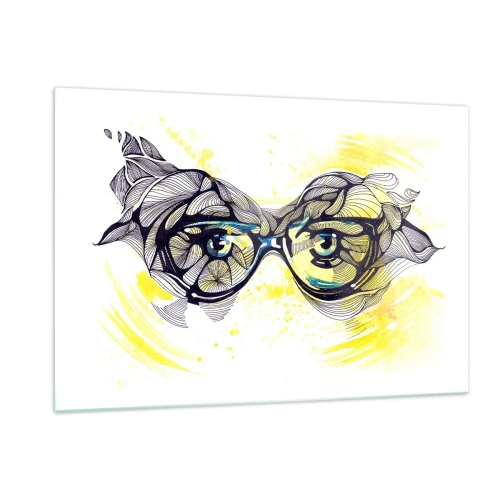 Quadro em vidro - Através de óculos azuis - 120x80 cm