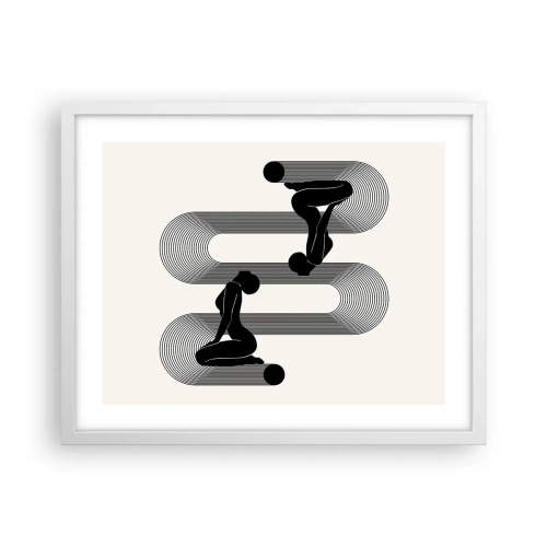 Pôster em moldura branca - Simetria sensual - 50x40 cm