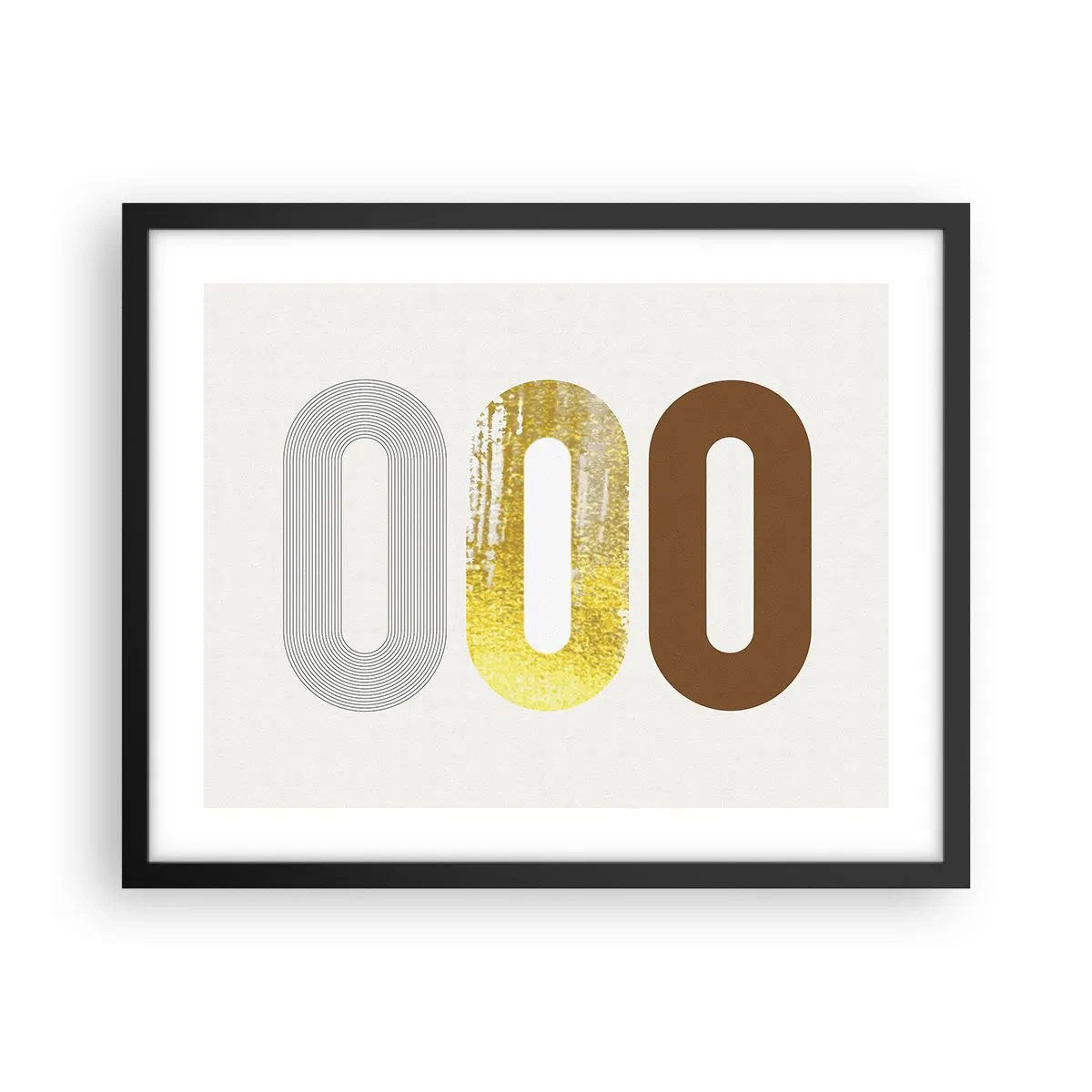 Pôster com moldura preta - Uuu! - 50x40 cm