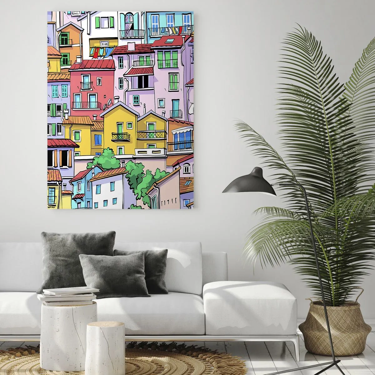 Quadro em vidro - Cidade divertida - 80x120 cm