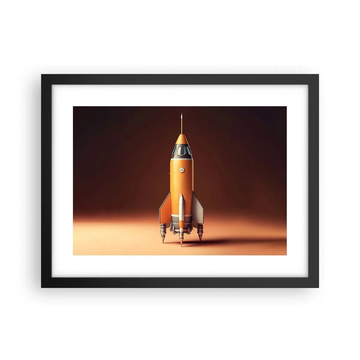 Pôster com moldura preta - Tudo começa com um sonho - 40x30 cm