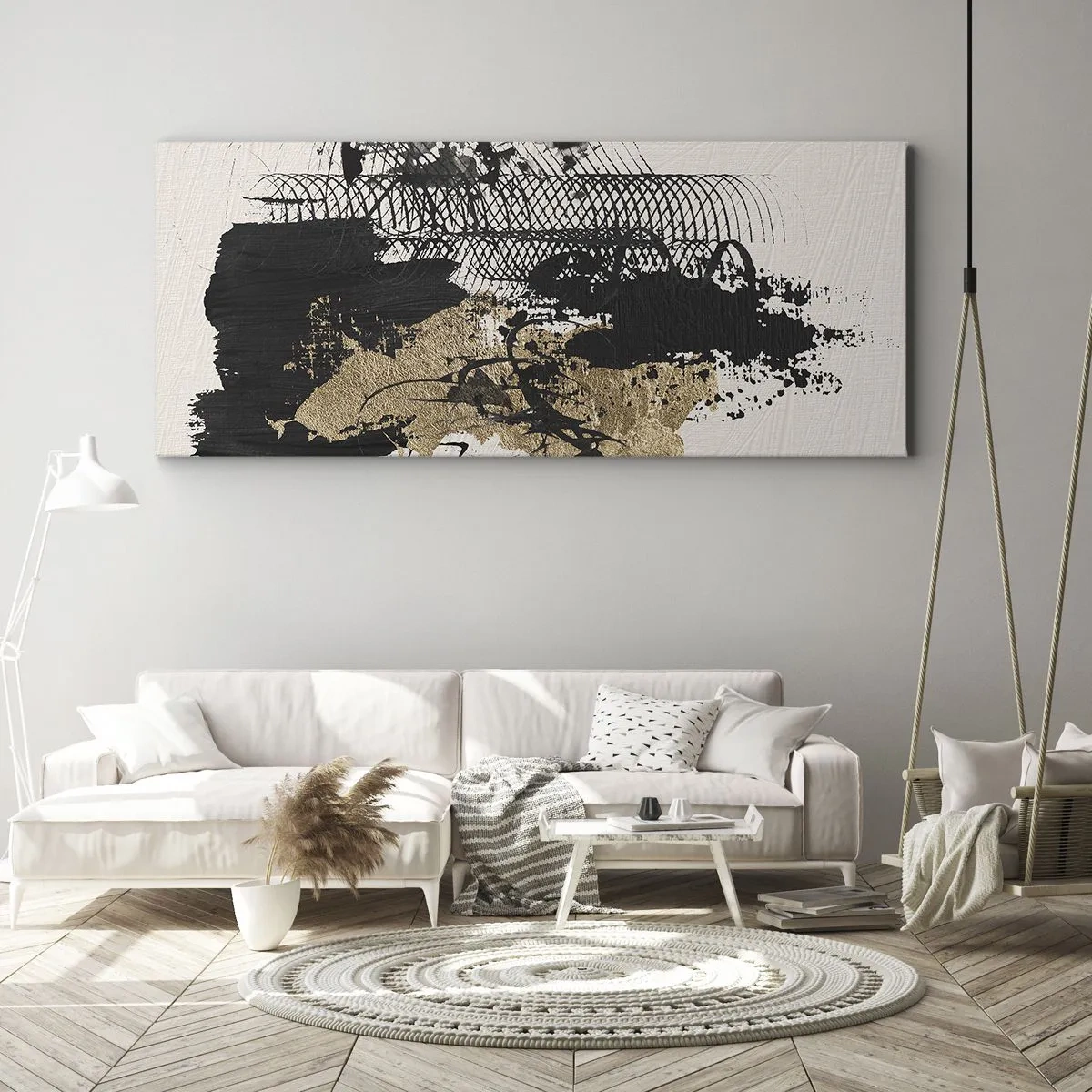 Quadro em tela - Composição com paixão - 100x40 cm