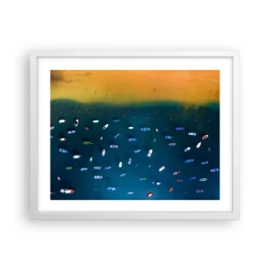Pôster em moldura branca - Jogo de férias - 50x40 cm