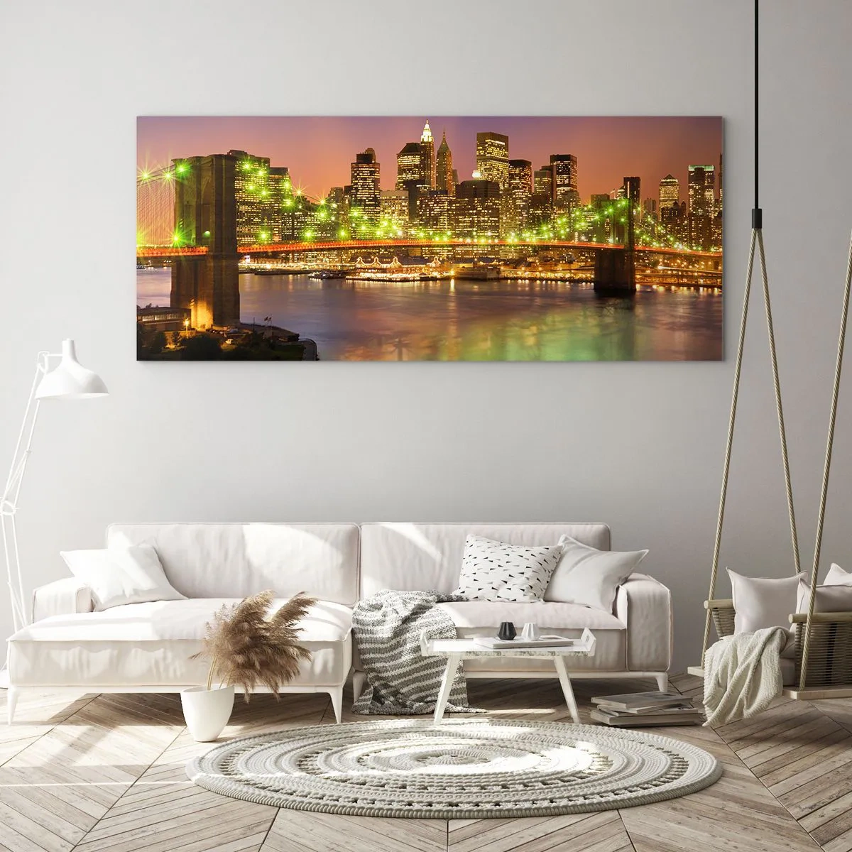 Quadro em vidro - Aqui a luz nunca se apaga - 160x50 cm