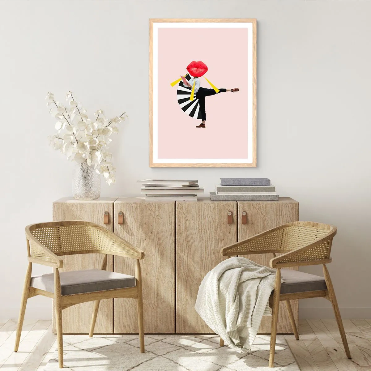 Pôster com moldura de carvalho claro - Arte pop surreal - 40x50 cm
