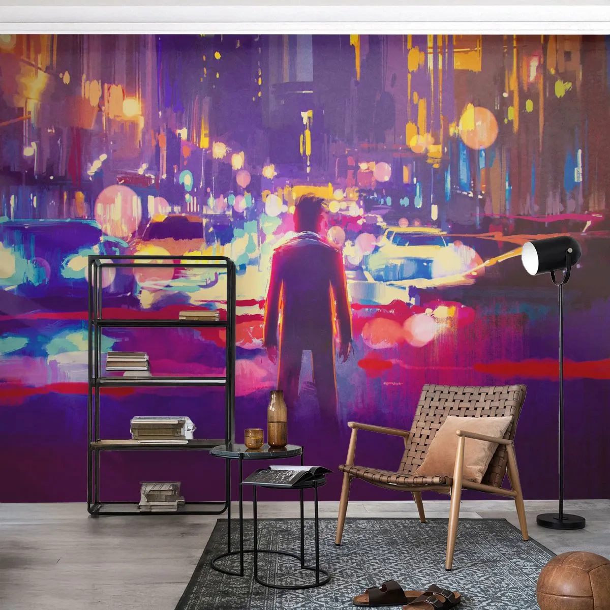Papel de Parede Standard Eco - Imerso na luz - Cidade, Homem, Nova Iorque - 250x175 cm