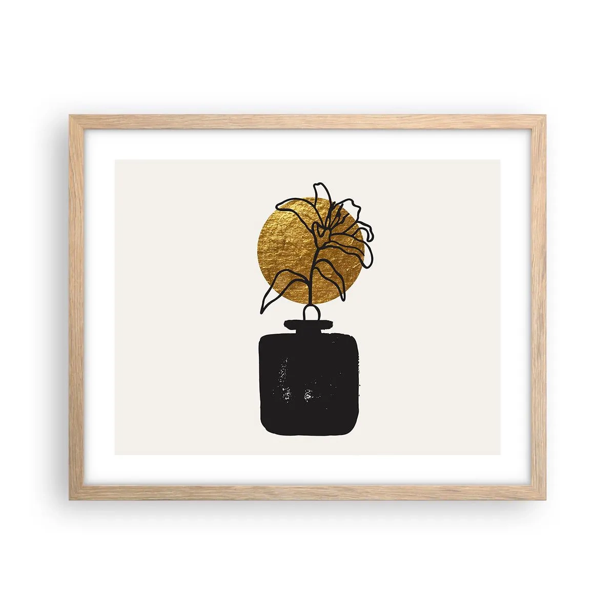 Pôster com moldura de carvalho claro - A beleza vale seu peso em ouro - 50x40 cm