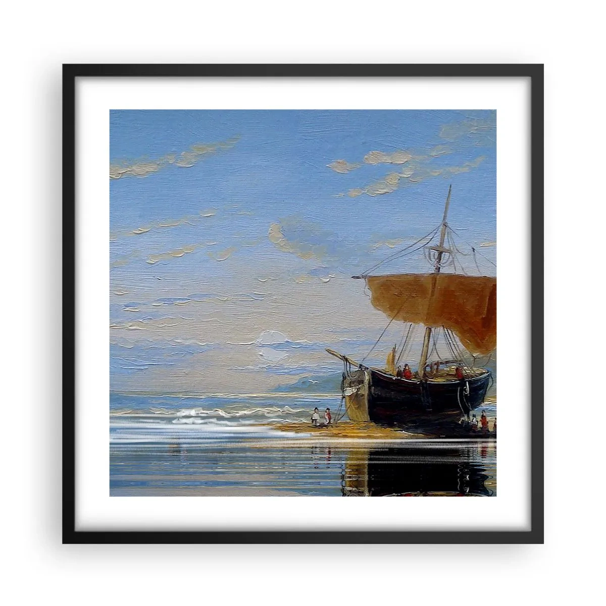 Pôster com moldura preta - Água, terra, ar - 50x50 cm