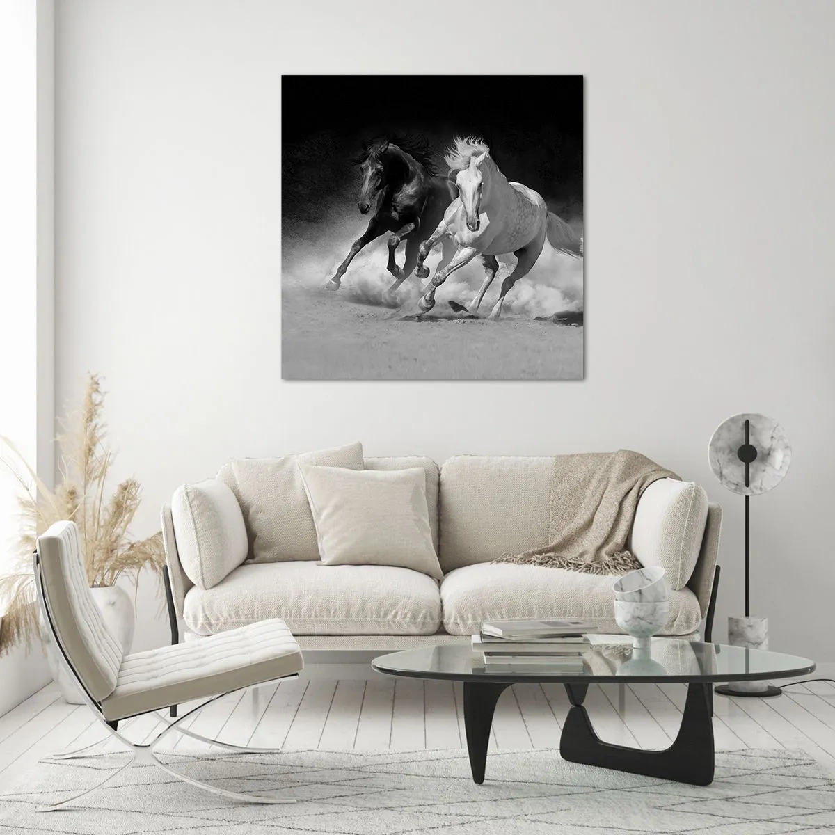 Quadro em vidro - Galope da liberdade - 40x40 cm
