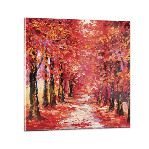 Quadro em vidro - Impressão de outono - 70x70 cm