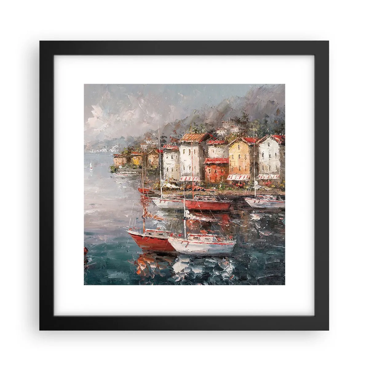 Pôster com moldura preta - Refúgio romântico - 30x30 cm