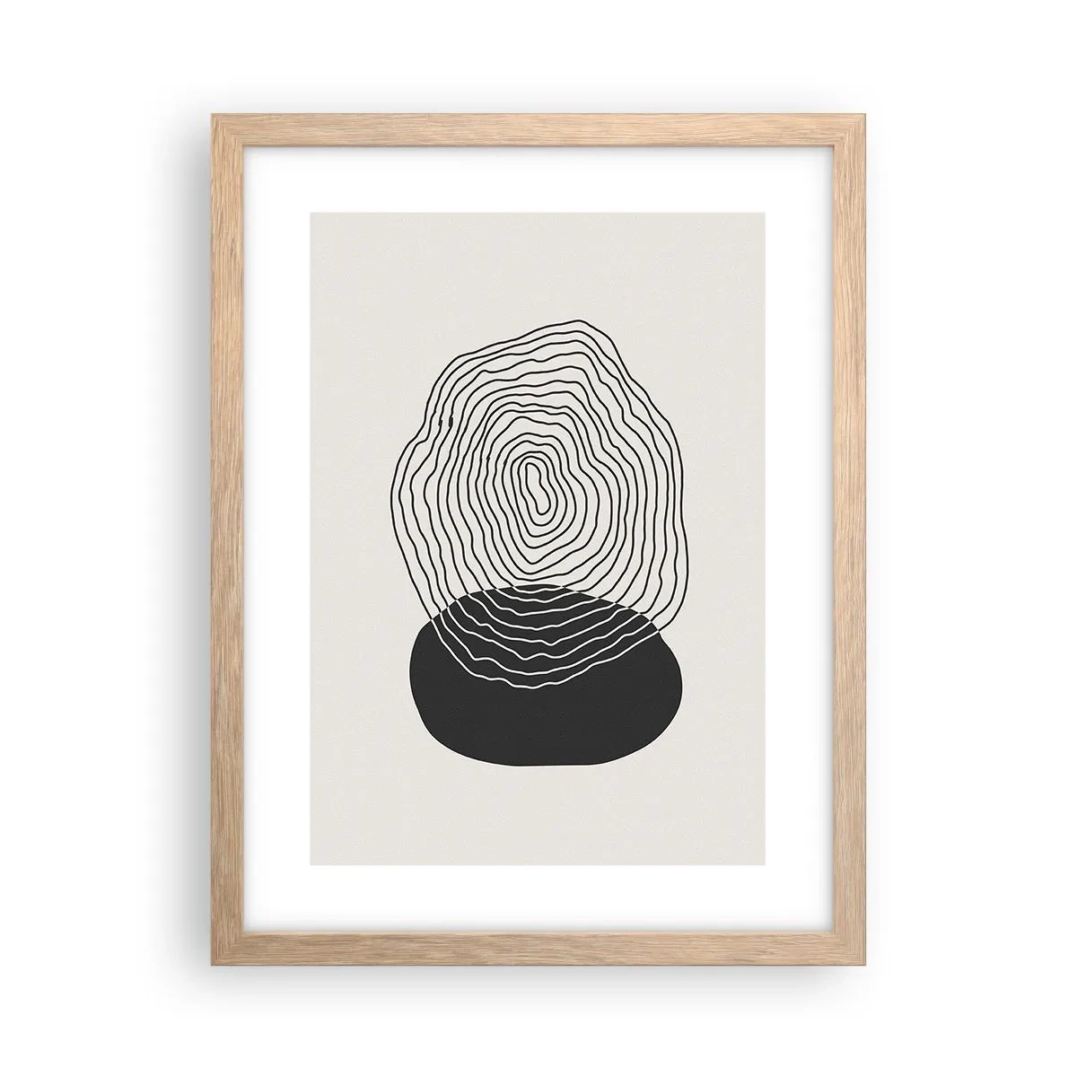 Pôster com moldura de carvalho claro - Duração e vibração - 30x40 cm