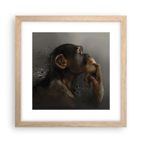 Pôster com moldura de carvalho claro - Certamente um pensador - 30x30 cm