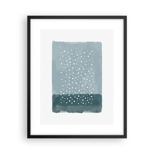 Pôster com moldura preta - Cultivado em azul - 40x50 cm