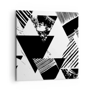 Quadro em tela - Chuva de triângulos - 60x60 cm