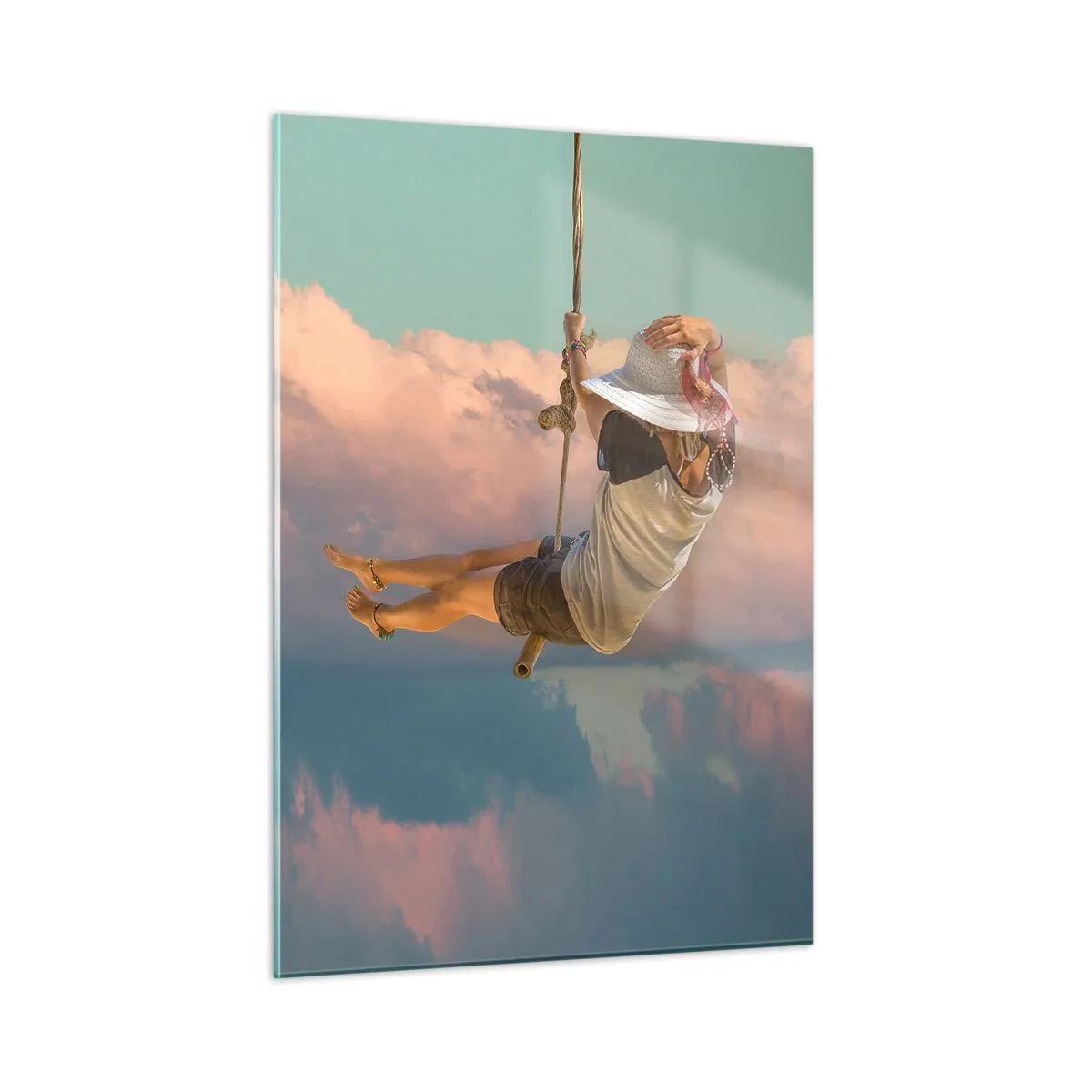 Quadro em vidro - Diversão nas nuvens - 50x70 cm