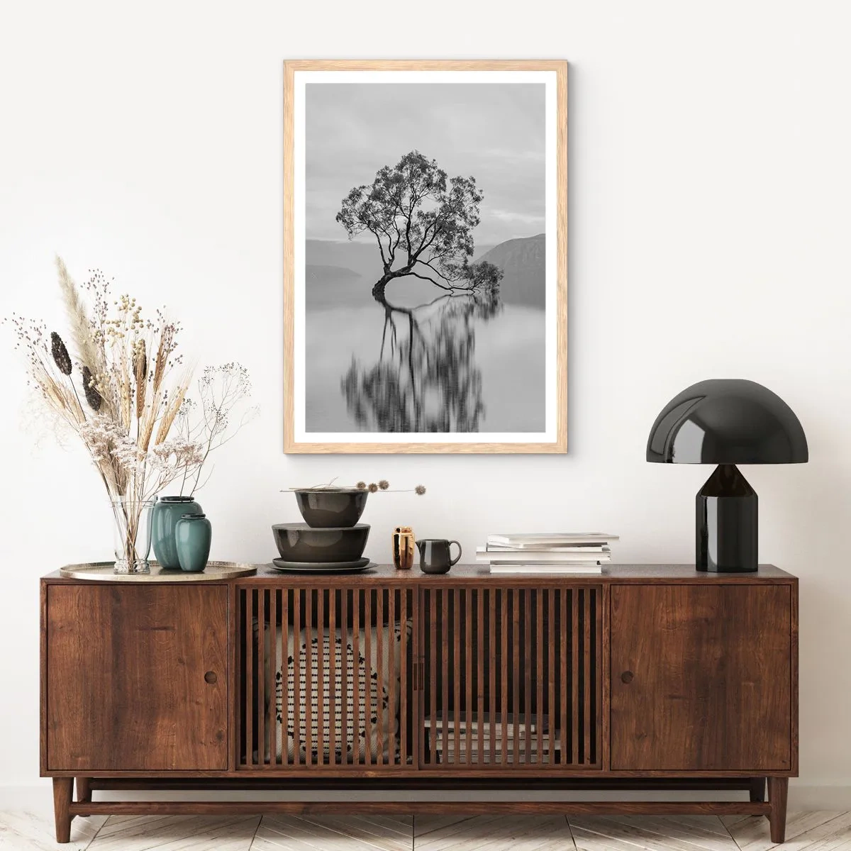 Pôster com moldura de carvalho claro - Existe um país assim - 50x70 cm