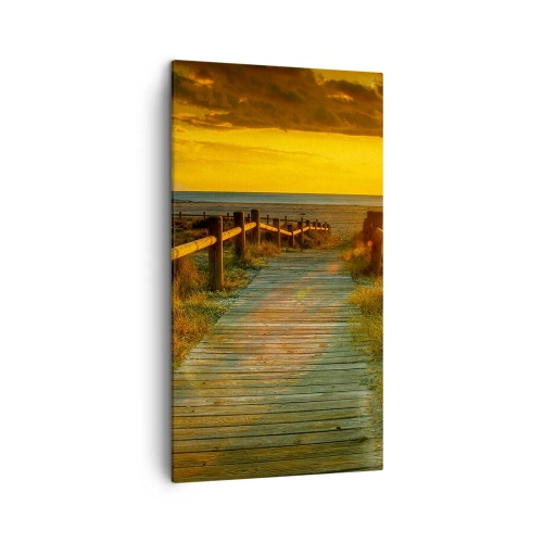 Quadro em tela - Banhado em ouro antigo - 45x80 cm