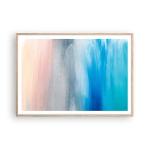 Pôster com moldura de carvalho claro - Elementos: ar - 100x70 cm