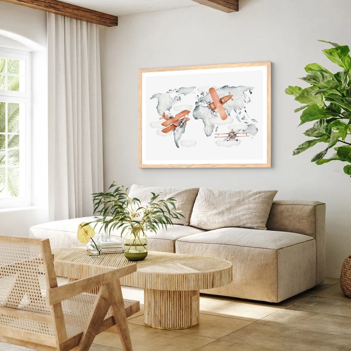 Pôster com moldura de carvalho claro - Com espírito pioneiro - 91x61 cm