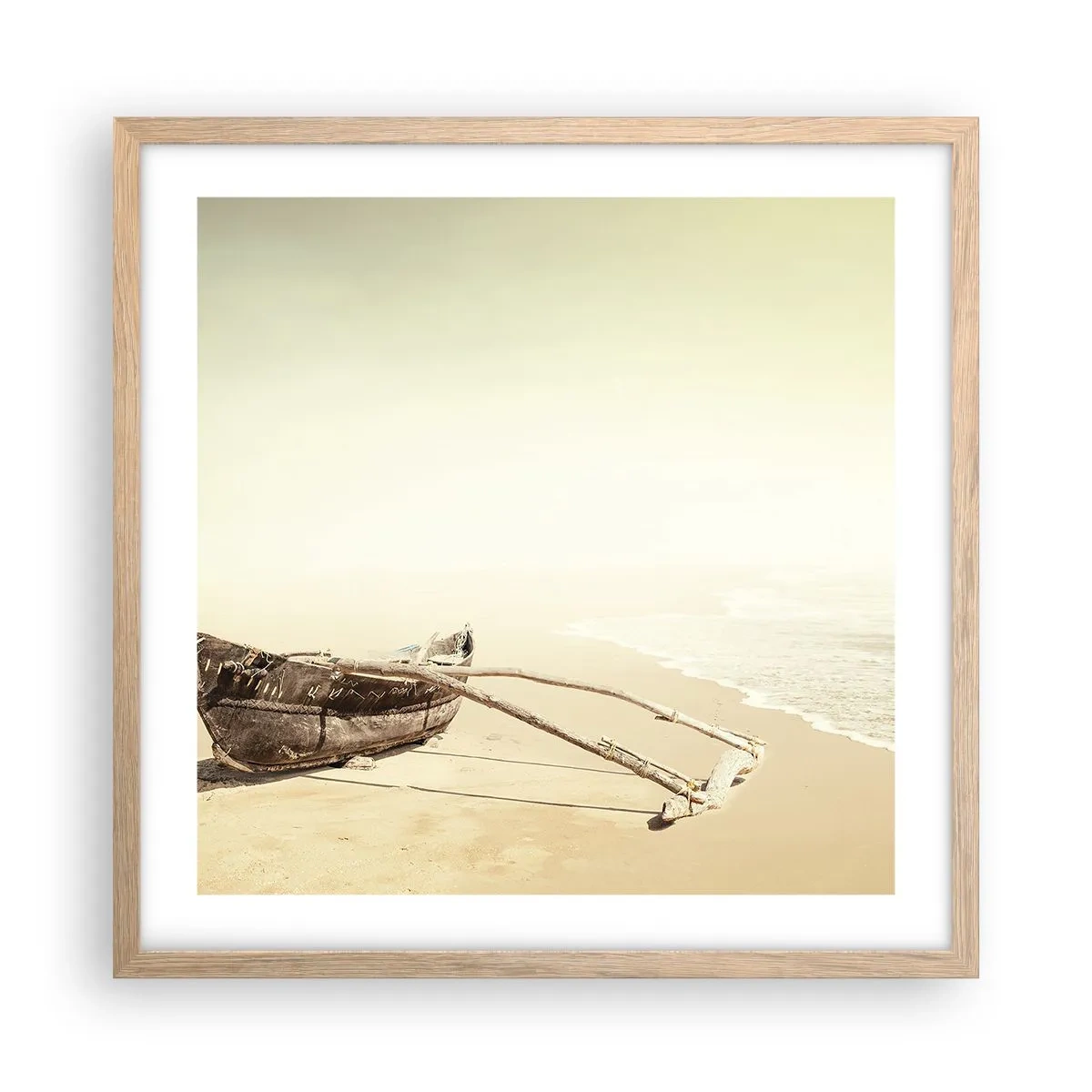 Pôster com moldura de carvalho claro - Memória dos mares do sul - 50x50 cm