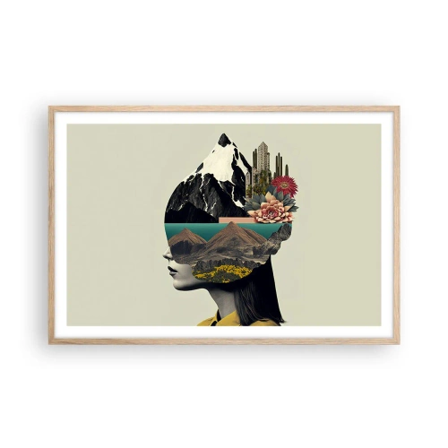 Pôster com moldura de carvalho claro - Mulher – sempre um mistério - 91x61 cm