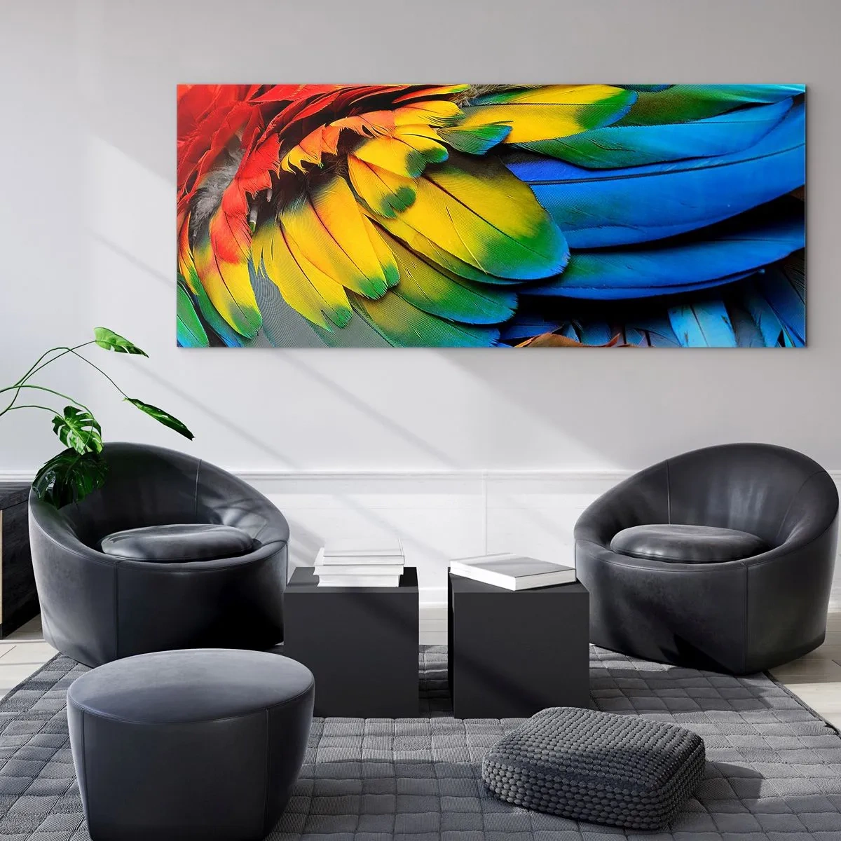 Quadro em vidro - Ave do paraíso - 90x30 cm