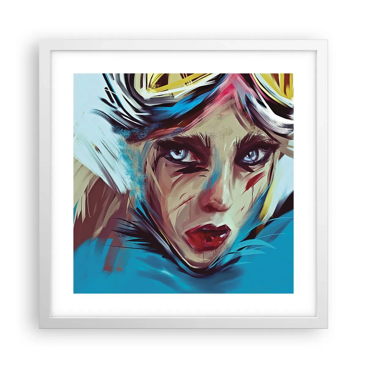Pôster em moldura branca - A guerreira das estradas - 40x40 cm