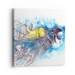 Quadro em tela - Azul Infinito - 30x30 cm