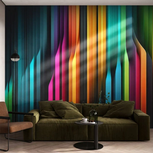 Papel de Parede Premium Sand - Um órgão de luz - Colorida, Linhas, Abstração - 150x105 cm